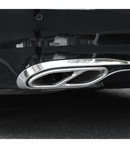 Par De Embellecedores De Escape Negros De Acero Inoxidable Para Mercedes A, B, C, E, GLE, GLC, GLS, CLA 2015-2017