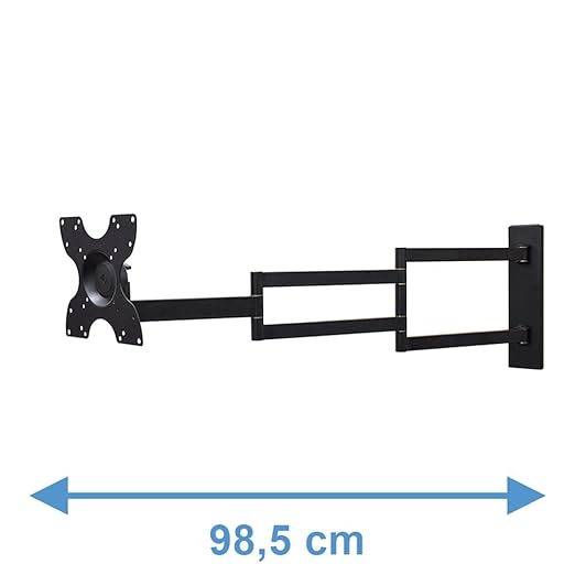 DQ Rotate XL 98,5 cm Schwarz TV Wandhalterung - Empfohlene TV-Größe: 15' - 40' - VESA 75x75 100x100 120x180 200x100 200x200 m