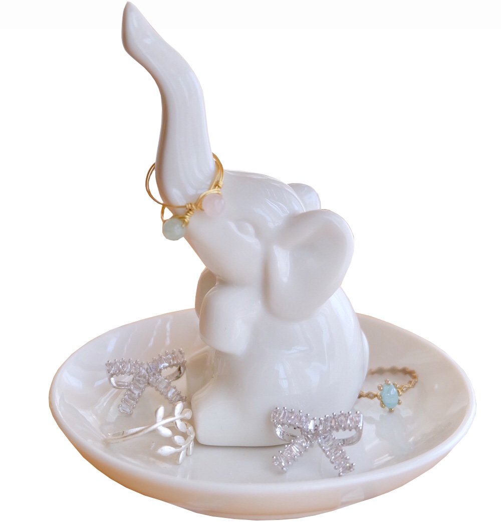 PUDDING CABIN PUDDING CABIN Elephant Gifts for Women Wedding Ring Holder Ring Dish Christmas Gifts for Women Mom Girls Aunt Sisters Engagement Bridal Shower Xmas Gifts, Birthday Gifts for Women