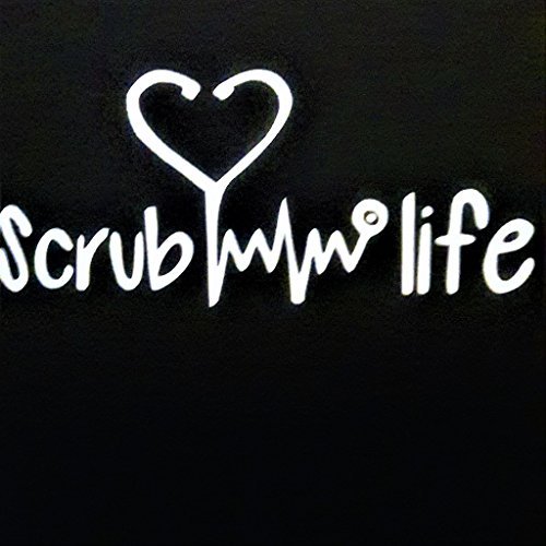 Scrub Life Nurse Nursing Vinyl Decal Sticker|WHITE| Cars Trucks Vans SUV Laptops Wall Art|7.5" X 3.25"|CGS489