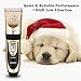 Pet Grooming Clipper Kits ShineMore Low Noise Rechargeable Cordless Quiet Pet Groomer with 4 Comb Attachments and 4 Extra tools for Dogs Cats and Other Family Pets (Black + Gold)