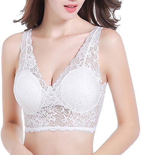 Sleep Koala Women Floral Lace Bralette Sexy V Neck Bra Top Breathable Racerback Soft Bustier