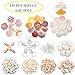 Jangostor Shells Set (9 Kinds 150PCS Sea Shells with Hole/ 5 PCS Metal Keychain/ 20 PCS Jump Rings/ 5 M Crystal Elastic String) Natural Colorful Seashells Perfect for Jewelry Making, Home Decoration