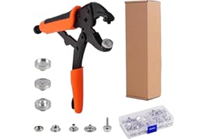 HEY FOLY Heavy Duty Snap Fastener Tool Set, Adjustable Snap Button Kit Includes 40 Sets 15mm Stainless Replacing Metal Snaps for Marine Repairing Boat Cover, Fabric, Canvas, Sewing, Tarps