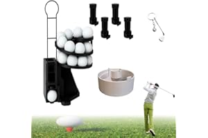 FENK Range Reload Golf Ball Launcher Pro, Automatic Golf Ball Tee up Machine with Dispenser Foot Pedal & Spinner Balancer, 25-Ball Capacity, Portable Indoor and Outdoor Golfs Practice Aid