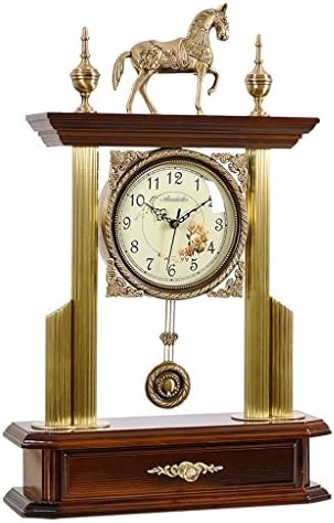 ZAZAZA Clock Living Room Decoration Desk Clock European Style Retro Clock Decorative Mute Pure Copper Clock
