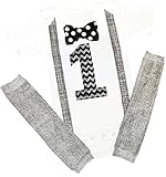 First Baby Boys Birthday Onesie Outfit Set Bow Tie Shirt 6-12 M Black White