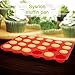 Silicone Mini Muffin Pan, SySrion 24 Cup Premium Cupcakes Pan Shapes, Non-stick, BPA-free Food Grade Silicon Mold Material, Red