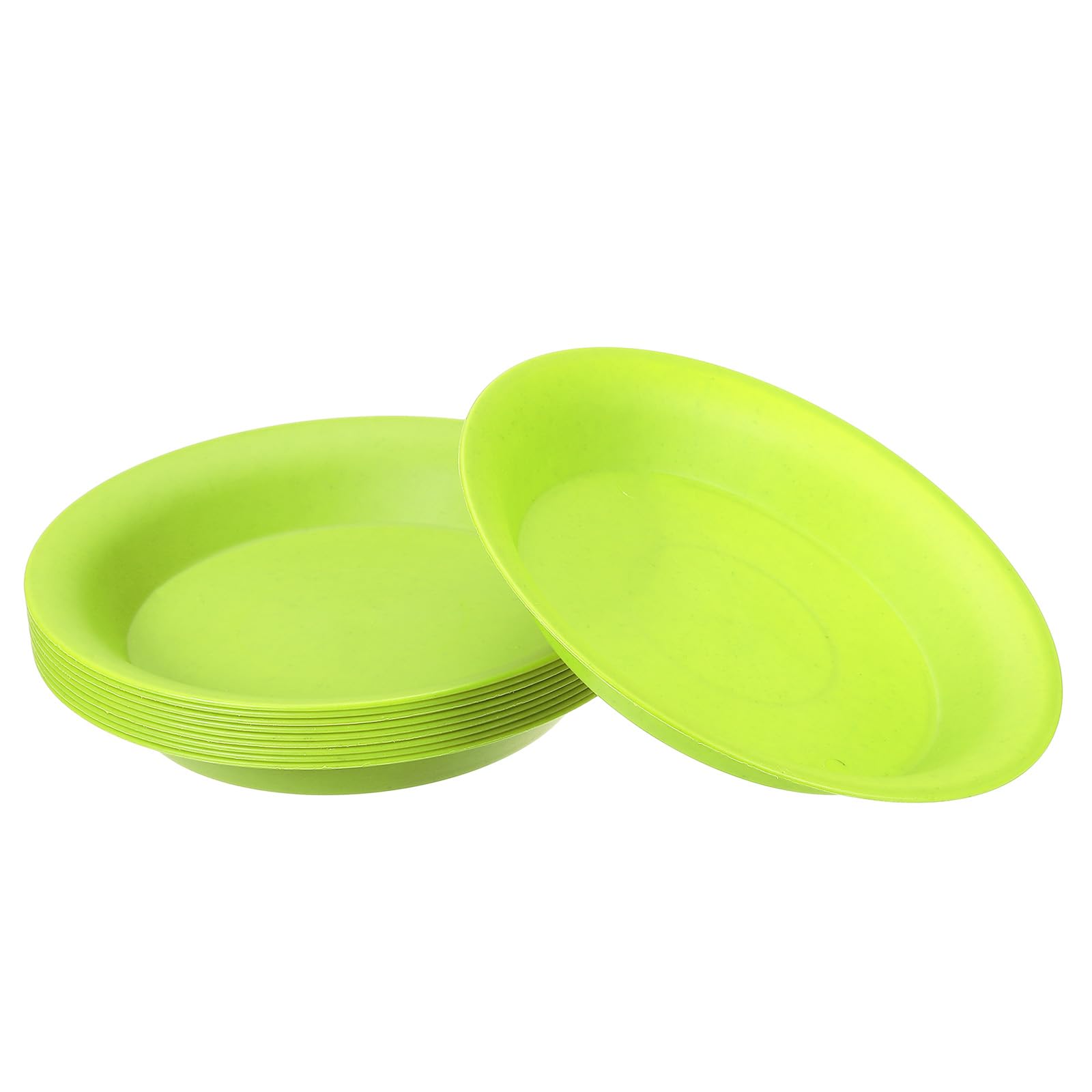 PATIKIL 7 Inch Plant Saucer Tray, 10 Pack Plastic Drip Tray Round Collects Excess Water Flower Pot Drainage Trays for Heavy Indoor Outdoor Pans, Green