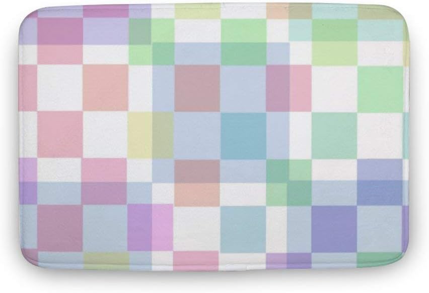 Promini Badezimmerteppich, Samt, pastellfarben, kariert