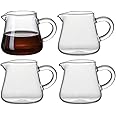 123Arts 4pcs Mini Glass Pitchers, 2oz Creamer and Milk Jugs, Sauce Serving Containers