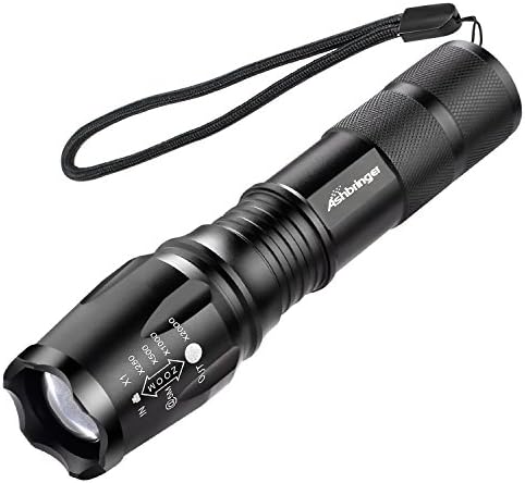 Ashbringer LED Tactical Flashlights,Upgraded XML-L2 Ultra Bright LED, IP65 Water-Resistant, Zoomable , Pocket-Sized LED Torch, 5 Light Modes for Camping and Hiking(Battery Not Included)