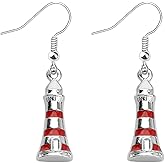 WSNANG Lighthouse Earrings for Women Nautical Earrings Lighthouse Fashionable Earrings Gift for Girlfriend Lover