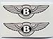 2 Bentley Gray Wings Die Cut Decals