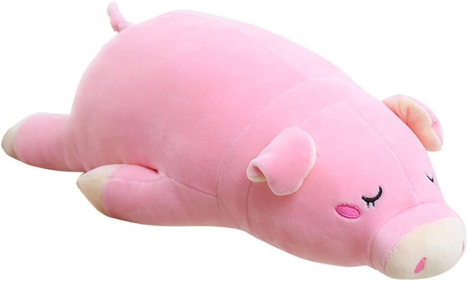 Pink Sleepy Pig, Super Soft Piggy Toy Plush Doll Stuffed Animal Pillow for Kids Christmas Gift (22 inches long)