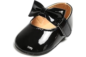 SOFMUO Baby Girls Mary Jane Flats with Bowknot Ballet Slippers Toddler First Walkers Infant Princess Wedding Christmas Dress Shoes