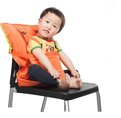 Chair Lash Harness Portable Travel Seat Belt Highchair Infant Baby Child Seat Fixed Seat Belt Adjustable (Orange)