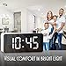 X Ykoki Alarm Clock – Digital Clock LED Display – Time Snooze Temperature Brightness Dimmer – Desk Clock Kids Heavy Sleepers Adults – Modern Alarm Clocks Bedrooms Bedside Home Battery Clock (White)