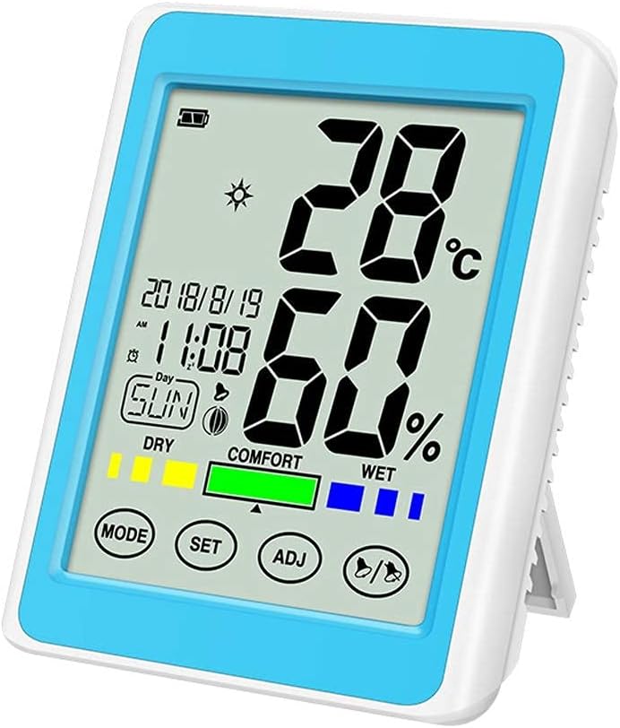 Digital Thermometer Hygrometer，Touch Screen Accurate Digital Display Wallmounted Household