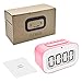 GEREE Alarm Clock, Cute Emoji Desk Clock Smart Backlight/Temperature/Snooze Wake Up Alarm Clocks for Bedrooms, Office Desk Cube Alarm Clock Battery Operated Best Gift for Kids, Family (Pink)