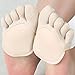 Chinatera Cotton Half Insoles Pads Cushion Metatarsal Sore Forefoot Support Toe Separating Socks (Beige)