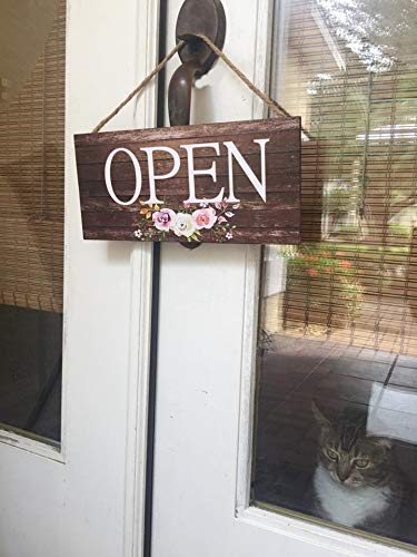 Reversible Open Closed Business Sign, Pretty Boutique Open Closed Sign, Boutique Signage, Rustic, Wooden Door Sign