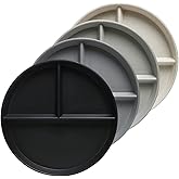 greenandlife 9 Inch (4PCS) Unbreakable Divided Plates for Kids Adults, Dishwasher & Microwave Safe Compartment Plate, Lightweight Reusable Plastic Portion Control Plates, BPA Free and Healthy