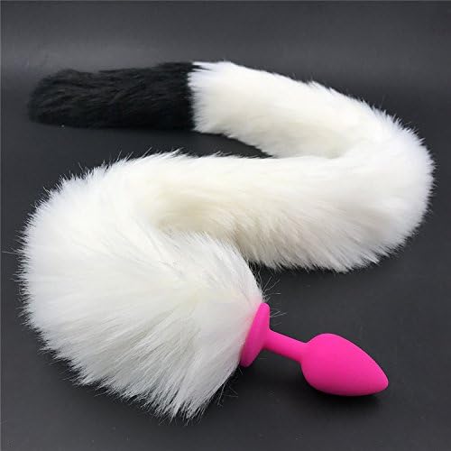 Fashion Funny Love Over Long Faux Fox Tail Butt Backyard Stopper Sexy Toy Color White Black