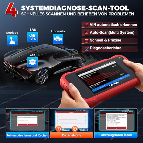 LAUNCH CRP123E V3.0 OBD2 Diagnostic Tool Car Professional Car Tester 4 Systems: Engine, ABS, SRS, Transmission, Diagnostic Device with 7 Resets: EPB, DPF, Oil, SAS, BMS, ABS Bleeding, Throttle, CAN FD
