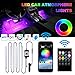 Car Interior Lights,TACHICO Car RGB LED Strip Lights APP IR Wireless Remote Control Car Interior 4pcs Multi-Color music Waterproof Lights Kit Strips with Sound control Car Charger Included DC 12V…