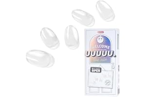 UUUUU. Semi Cured Gel Nail Strips - [Clear Shield Gel], UV Nail Stickers Compatible with All Nail Lamps, U-Curve for Perfect Fit, Includes 2 Prep Pads, Nail File, and Wood Stick