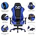 KILLABEE Big and Tall 350lb Massage Memory Foam Gaming Chair - Adjustable Massage Lumbar Cushion, Retractable Footrest and 2D Arms High Back Ergonomic Racing Computer Desk Leather Office Chair (Blue1)