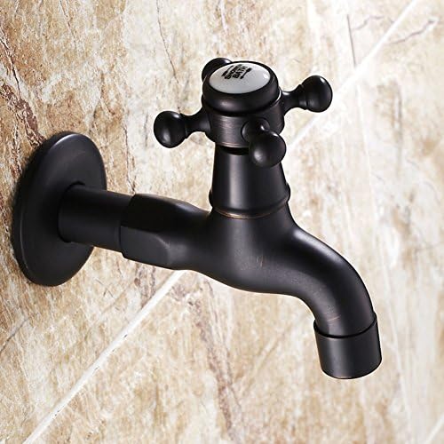 Black bronze/Antique Continental washing machine/Mop pool taps/Extended single cold/Black bronze faucet into the wall-B