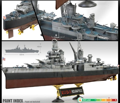 USS Indianapolis CA35 Heavy Cruiser (New Tool) 1/350 Academy