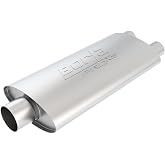 BORLA 40349 ProXS Universal Performance Muffler 3" Single Center Inlet/Dual 2.5" Outlets 4" x 9.5" Oval x 19" Long Body 25" Overall Length Reversible Design T-304 Stainless Steel