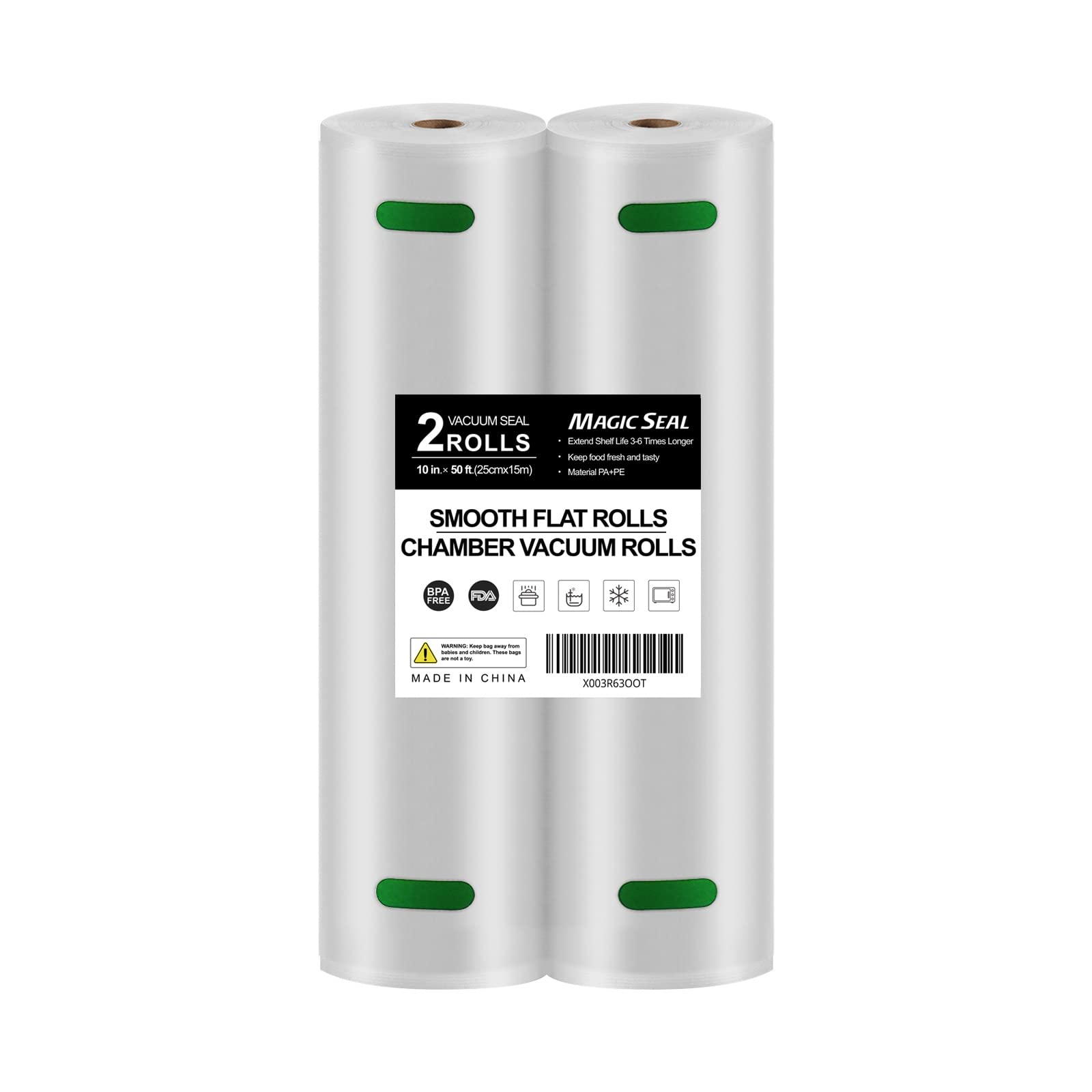 Magic Seal Vacuum Sealer + Smooth Chamber Vacuum Sealer Rolls (10''x50' -2 rolls)