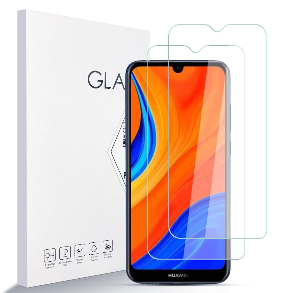 LZS Phone Screen Protector for Huawei Y6s [2-Pack] 9H Hardness Tempered Glass Screen Protective Film High Definition, Ultra Clear 2.5D Screen Protector Compatible Huawei Y6s