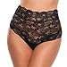 COSYOU Sexy Panties Women High Waist Lace Thongs and G Strings Underwear Ladies Hollow Out Underpants Imitation Lingerie (XL, Black)