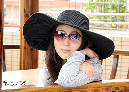 Ayliss Women Floppy Derby Hat Wide Large Brim Beach Straw Sun Cap