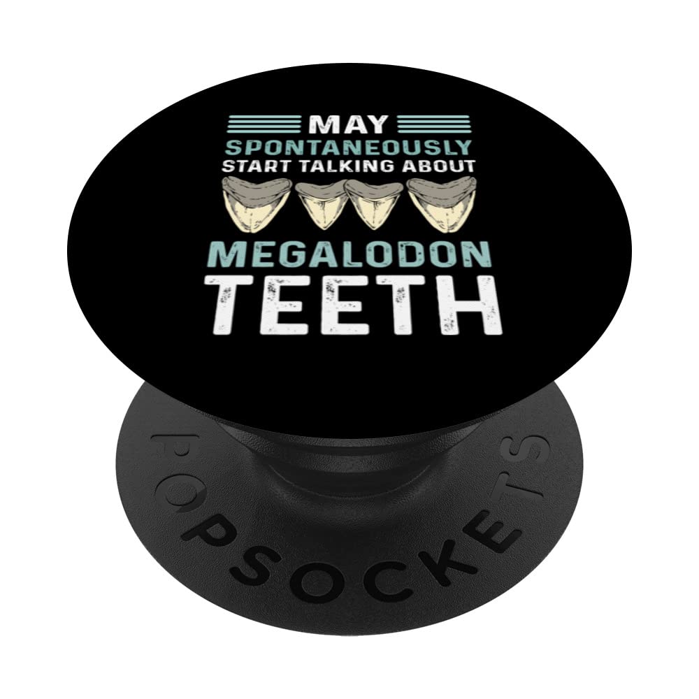 Megalodon Tooth Hunting. Shark Tooth Fossil Tooth Hunter PopSockets Swappable PopGrip