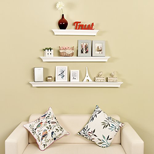 WELLAND Classic Wall Floating Shelf Crown Molding Mantle Display Ledge