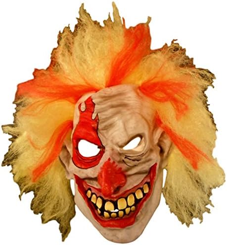 Creepy Killer Clowns Halloween Mask - Adult (Yellow and Red Hair)