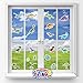 Dinosaur and Prehistoric Animals Window Clings for Kids & Toddlers (by Jesplay USA - Reusable Window Stickers Gels & Decals) Puffy Sticker Activites for Car Plane Airplan Home Décor and Classrooms