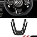 Real Carbon Fiber Steering Wheel Center Trim Cover Compatible with for 2017-2018 Mazda 3 6 CX5 CX9