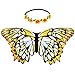 Flying Childhood Girls Butterfly Wings Costume with Daisy Headband for Kids Fairy Princess Dress Up Party Favors