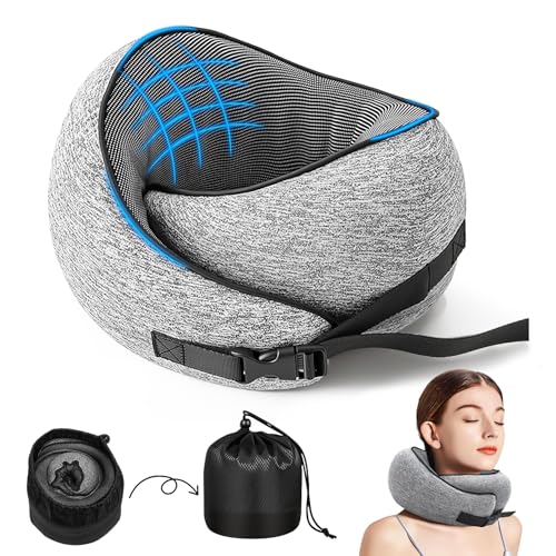 Viagem Ergonômico em Forma de U, Almofada Cervical Melhorada, Almofada Cervical de Viagem em Espuma Viscoelástica, Pescoço para Viscoelástico, Ergonômico em Forma Pescoço para Viscoelástico