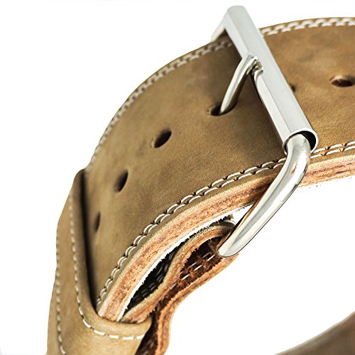 Tribe Lifting Leather Weight Lifting Belt | 4" Wide by 10mm Thick | Single Prong | For Men and Women - Thumbnail 3