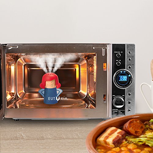 Eutuxia Microwave Cleaner + Cover Bundle. Perfect for Covering Plates, Bowls, and Cups to Prevent Food & Liquid Splatters While Microwaving. Angry Mama Steam Cleans & Disinfects with Vinegar & Water. - Thumbnail 5