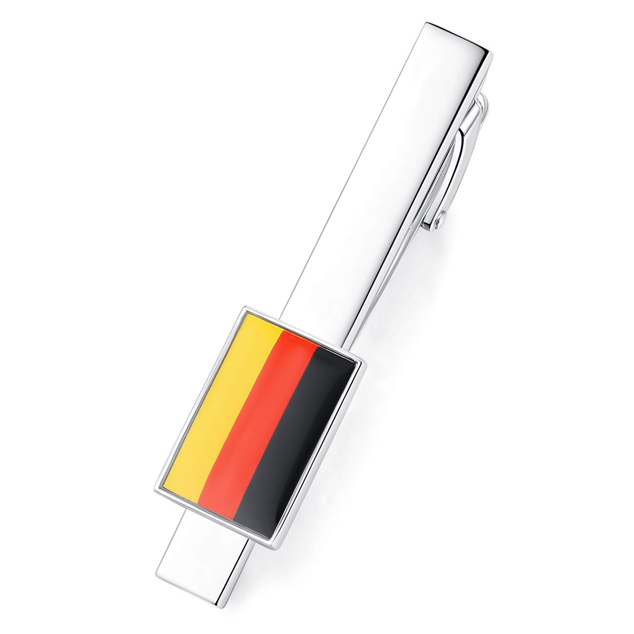HONEY BEAR Mens Tie Clip Bar National Flag - Normal Size for Business Wedding Gift,5.4cm (German Germany Flag)