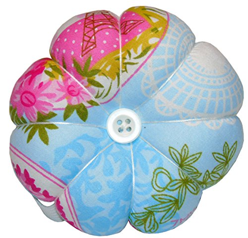 Lontenrea Pumpkin Pin Cushion Wearable Wrist Needle Pincushions (Pattern Tend to Blue + Pink)